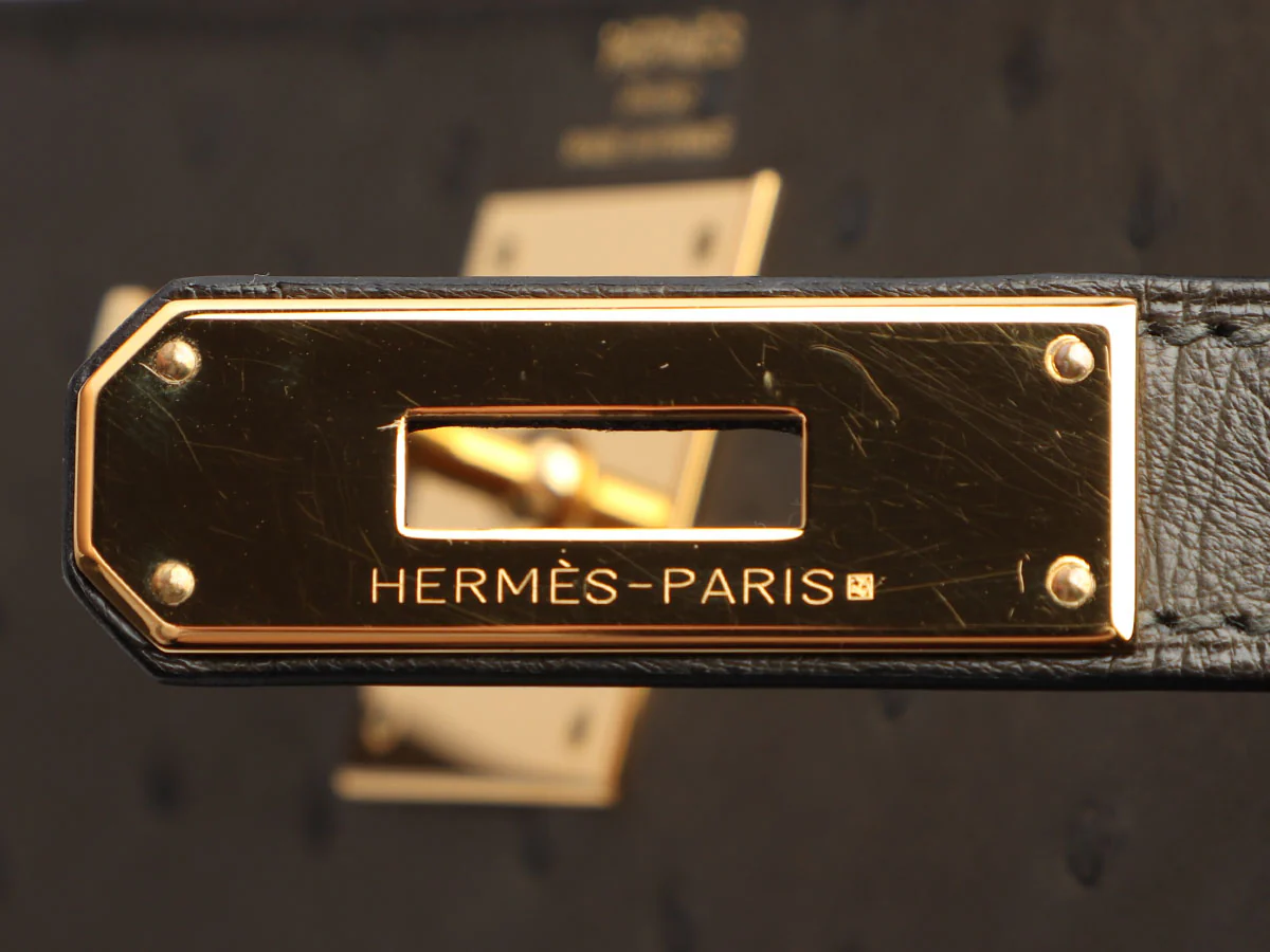 Hermès Vert Olive Ostrich Kelly 28 - Image 9