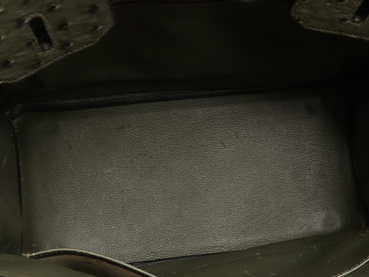 Hermès Vert Olive Ostrich HAC Birkin 32 - Image 10