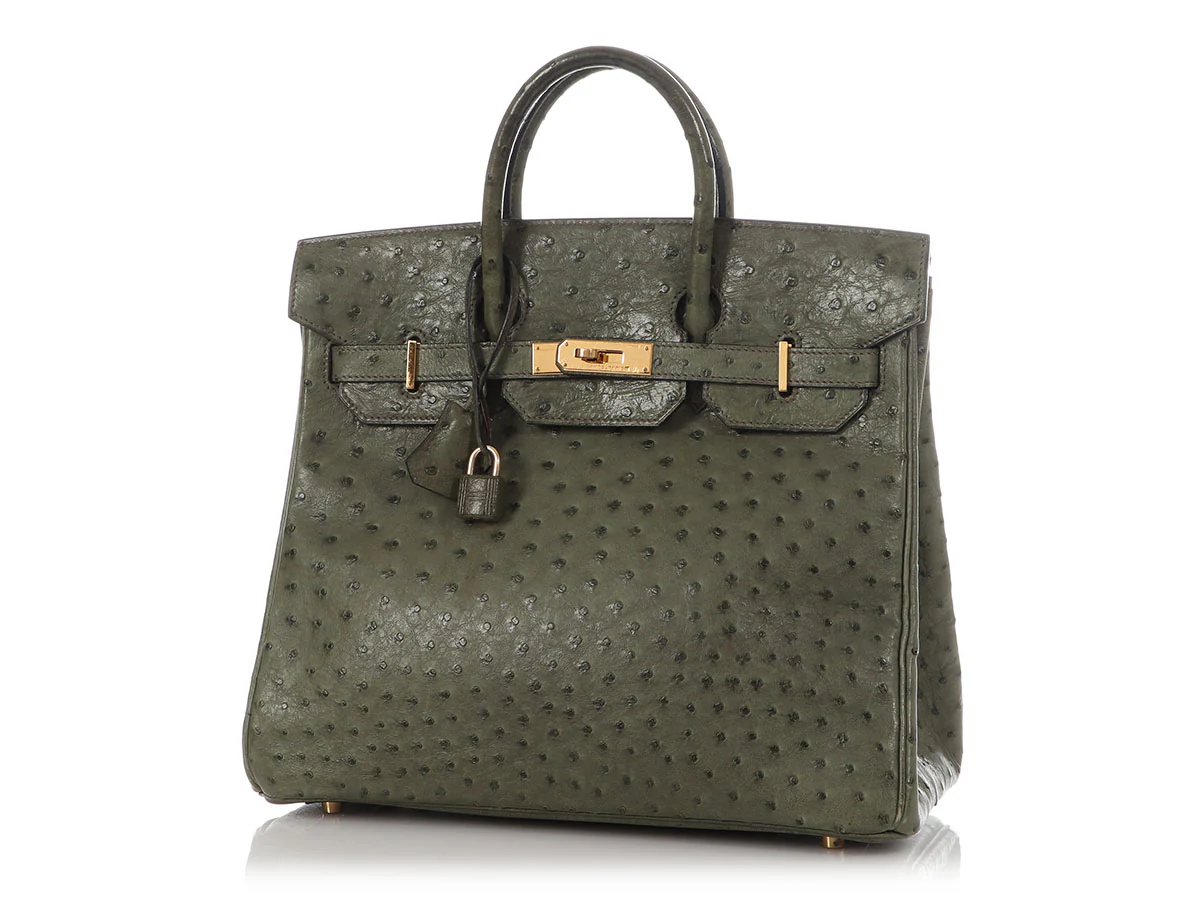 Hermès Vert Olive Ostrich HAC Birkin 32 - Image 2