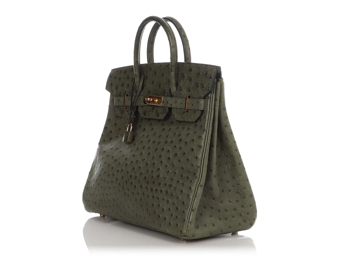 Hermès Vert Olive Ostrich HAC Birkin 32 - Image 3