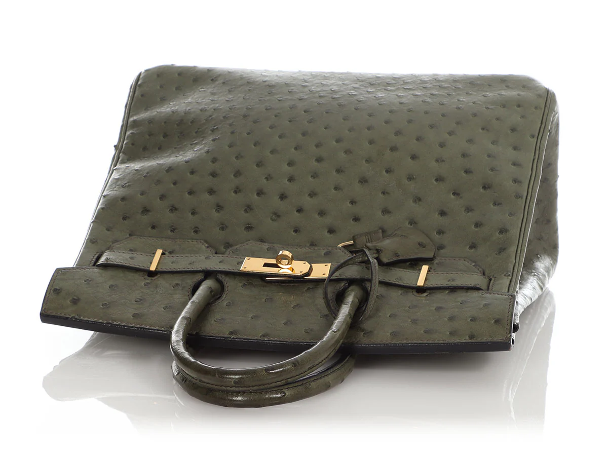 Hermès Vert Olive Ostrich HAC Birkin 32 - Image 7