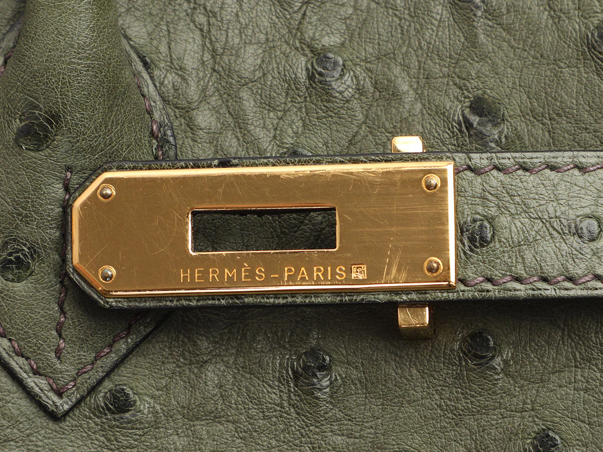 Hermès Vert Olive Ostrich HAC Birkin 32 - Image 8