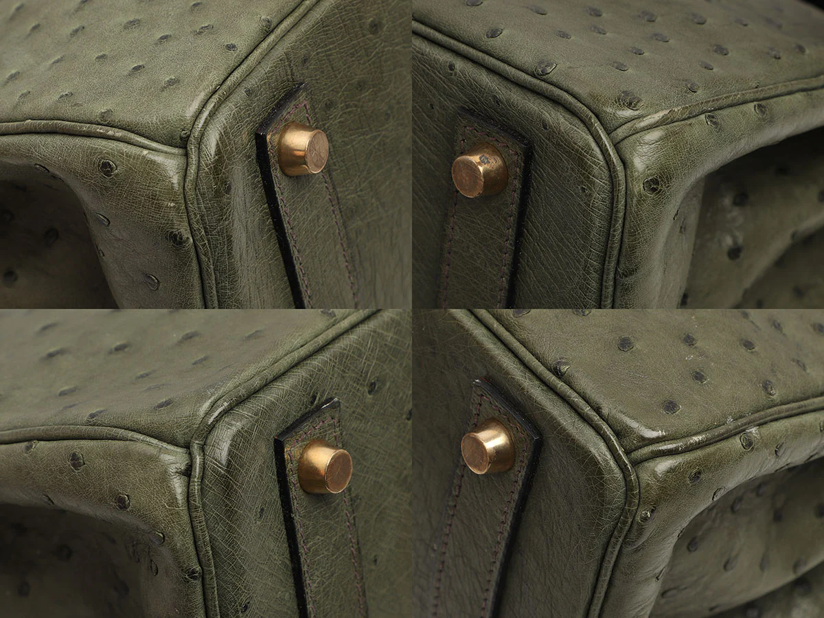 Hermès Vert Olive Ostrich HAC Birkin 32 - Image 9