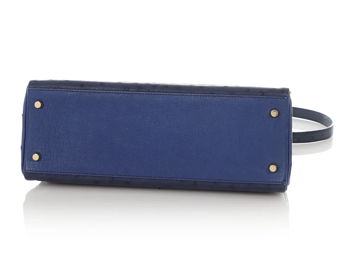 Hermès Tricolor Ostrich Ghillies Kelly 32 - Image 6