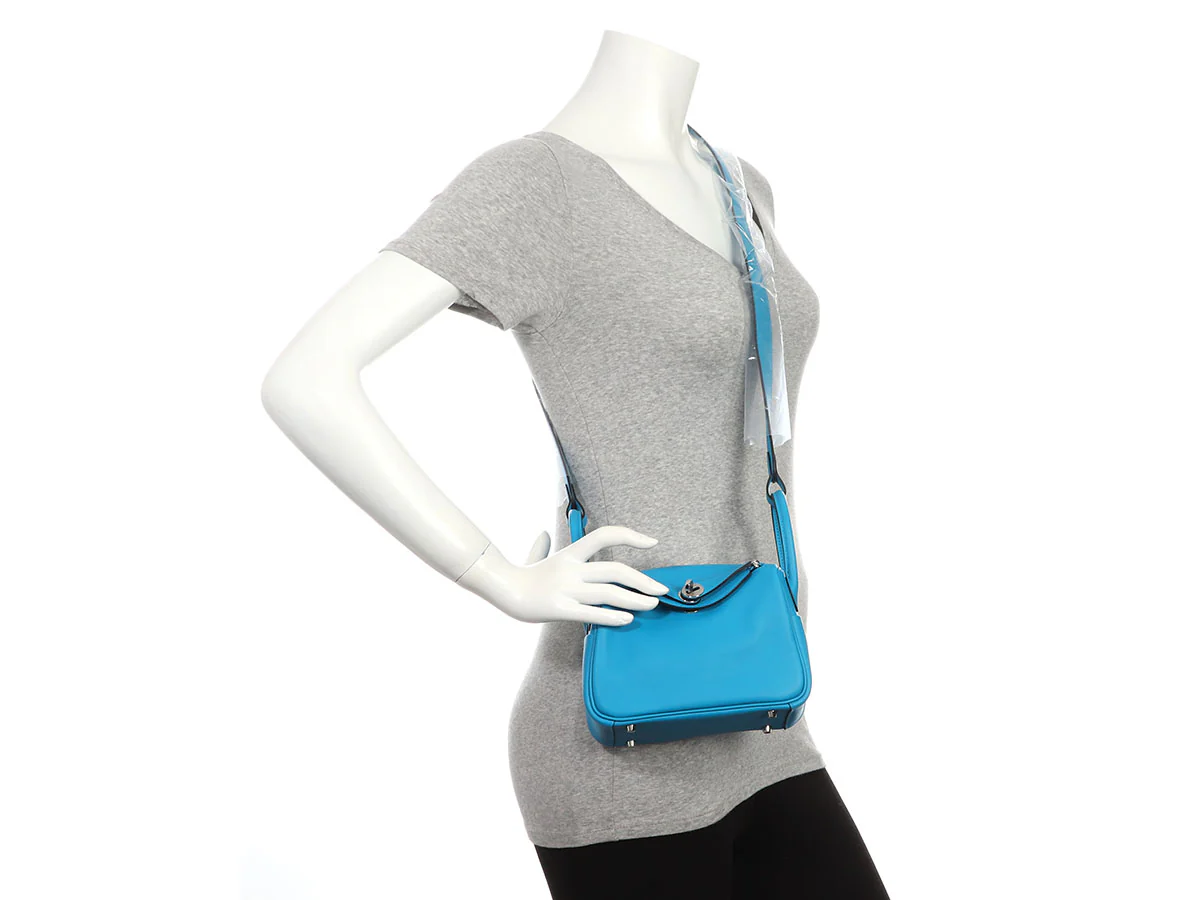 Hermès Mini Bleu Frida Swift Lindy 20 - Image 11
