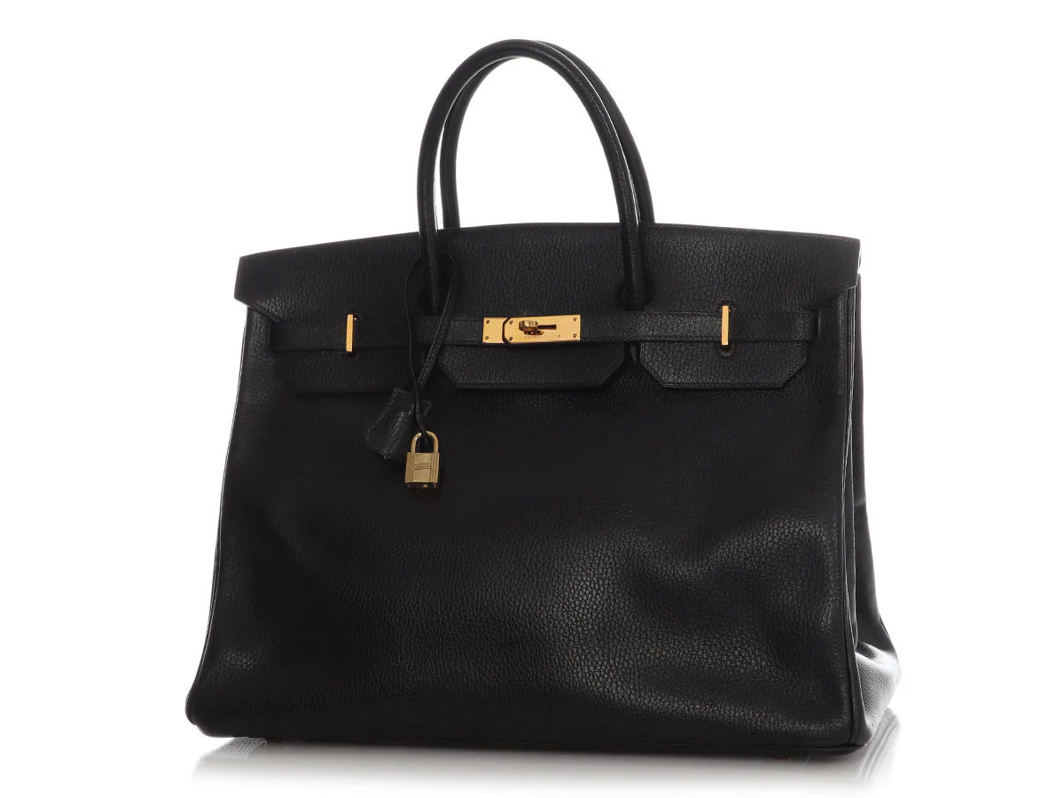Hermès Vintage Black Ardennes Birkin 40 - Image 2