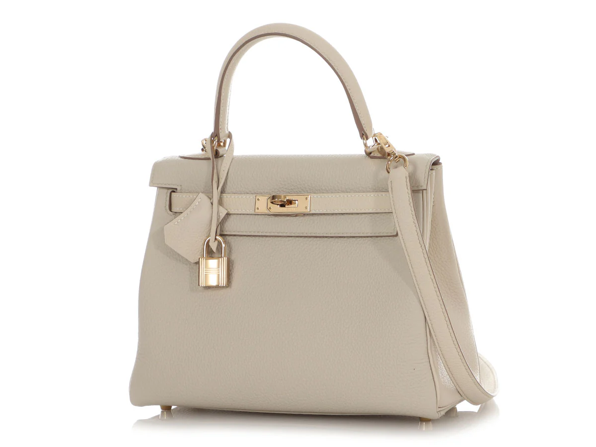 Hermès Special Order Craie and Béton Togo Kelly 25 - Image 2