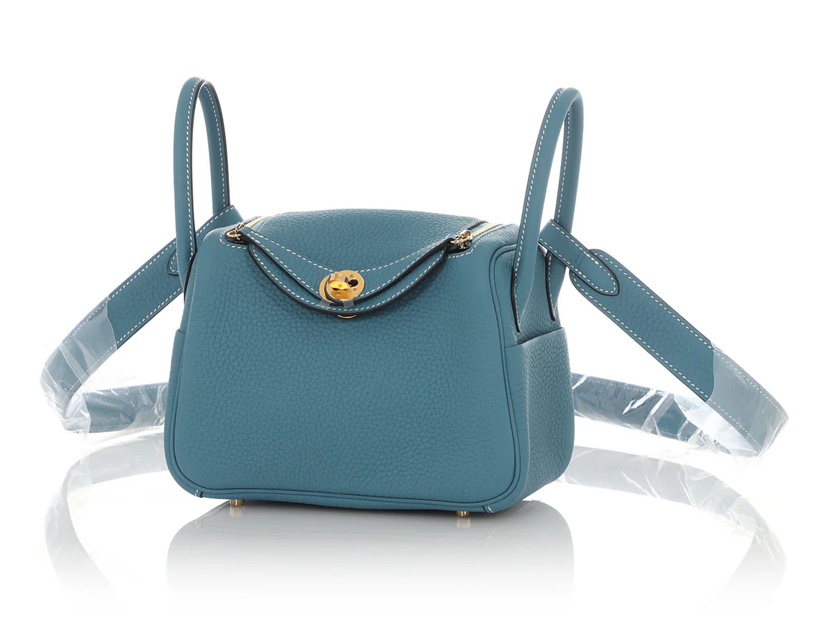 Hermès Mini New Blue Jean Clémence Lindy 20 - Image 2