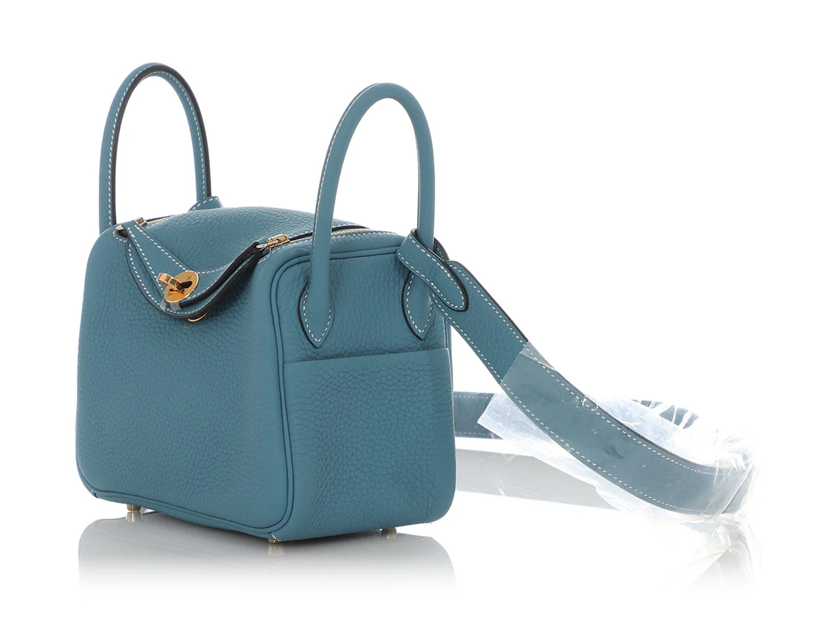 Hermès Mini New Blue Jean Clémence Lindy 20 - Image 3