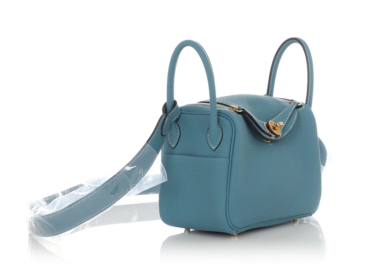 Hermès Mini New Blue Jean Clémence Lindy 20 - Image 5