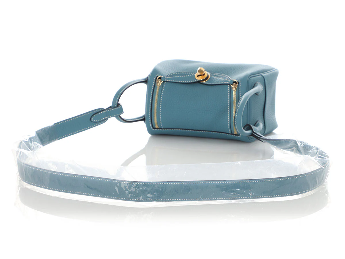 Hermès Mini New Blue Jean Clémence Lindy 20 - Image 7