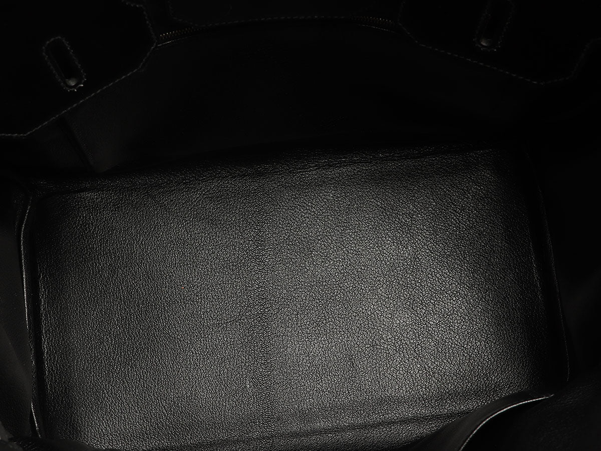 Hermès LE Orange Toile and Black Box Calfskin Potamus Birkin 35 - Image 8