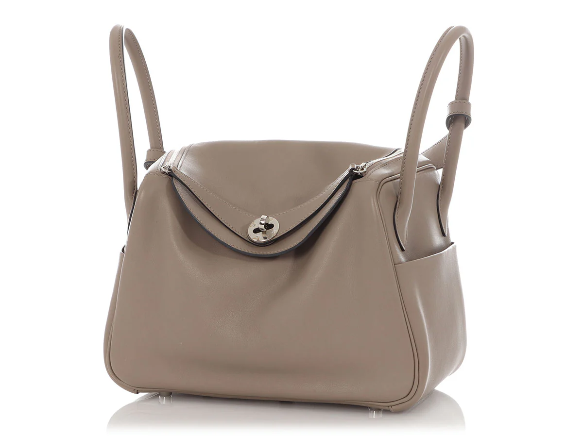 Hermès Gris Asphalte Swift and Bleu Indigo Verso Lindy 26 - Image 2