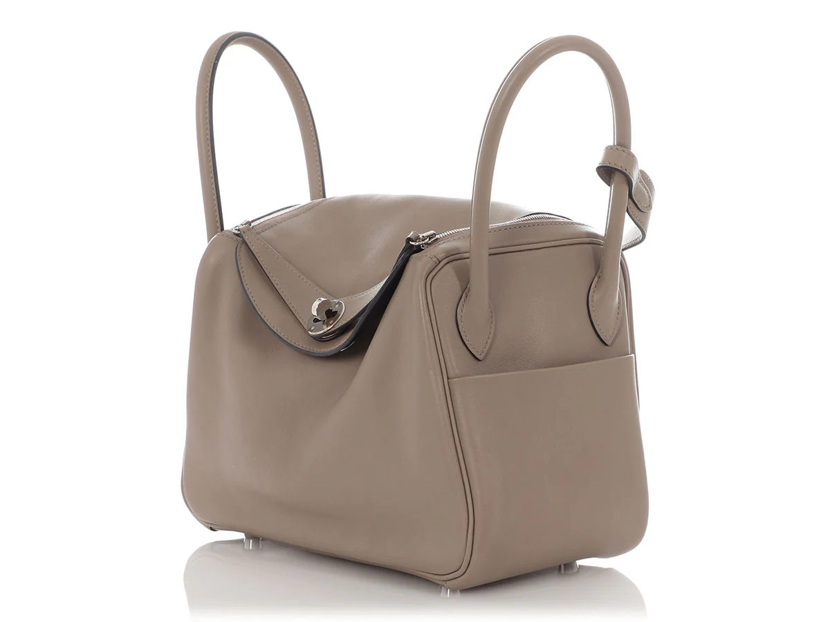 Hermès Gris Asphalte Swift and Bleu Indigo Verso Lindy 26 - Image 3