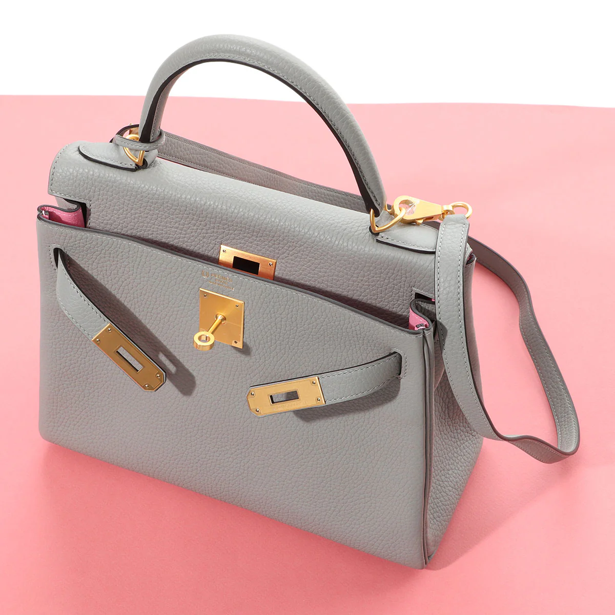 Hermès SO Gris Mouette and Rose Indien Clémence Kelly 28