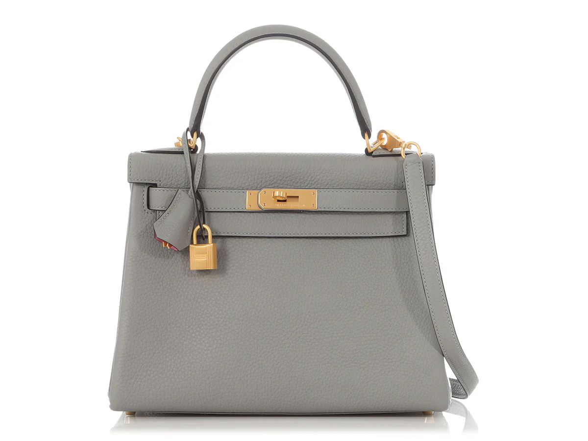 Hermès SO Gris Mouette and Rose Indien Clémence Kelly 28 - Image 2