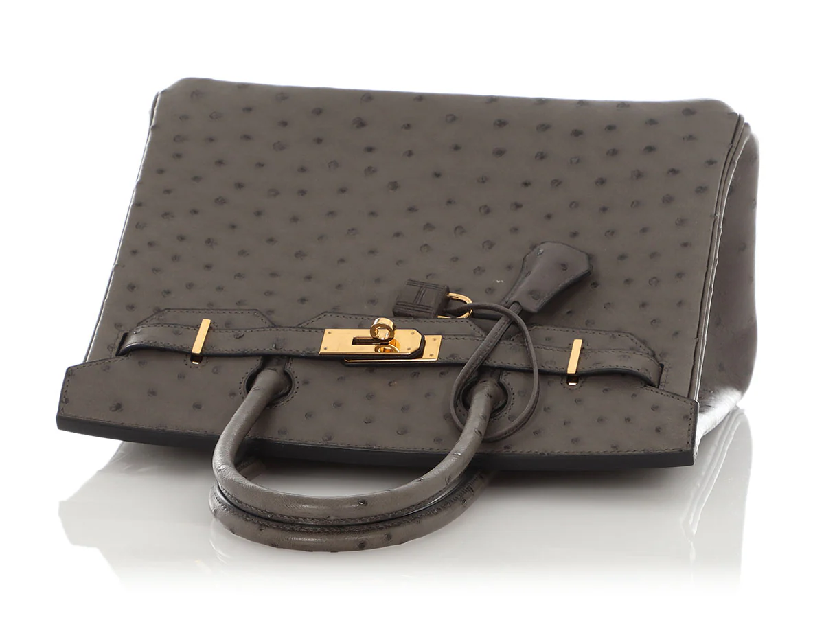 Hermès Graphite Ostrich Birkin 30 - Image 7