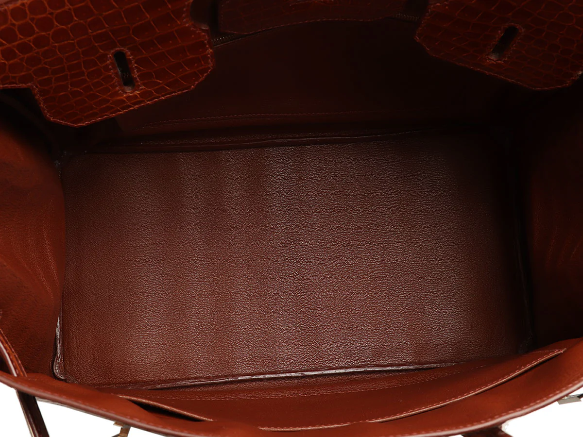 Hermès Miel Shiny Porosus Crocodile Birkin 35 - Image 10