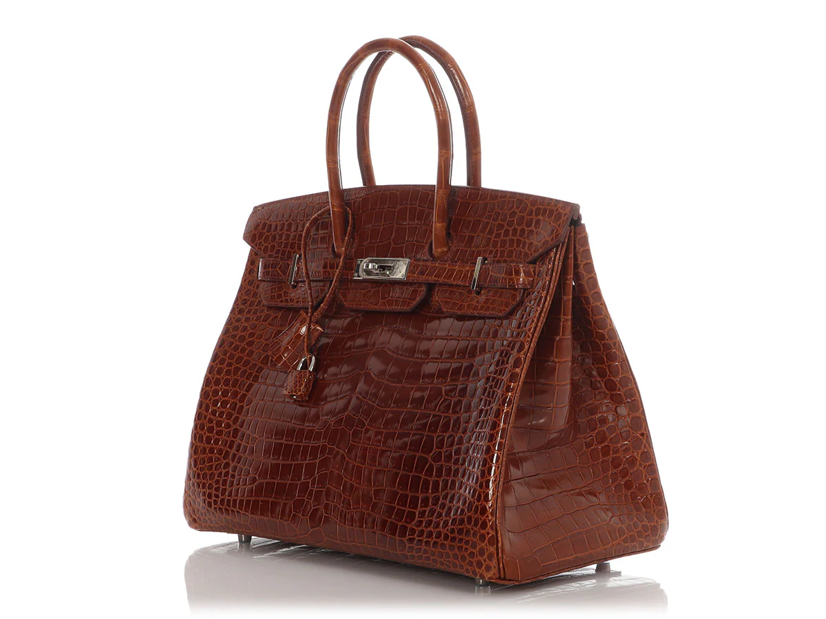 Hermès Miel Shiny Porosus Crocodile Birkin 35 - Image 3