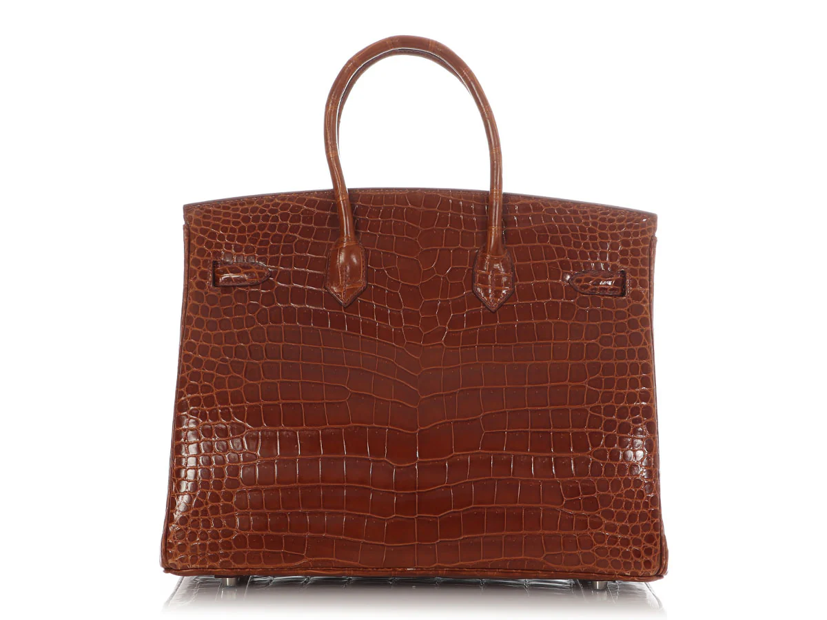 Hermès Miel Shiny Porosus Crocodile Birkin 35 - Image 4