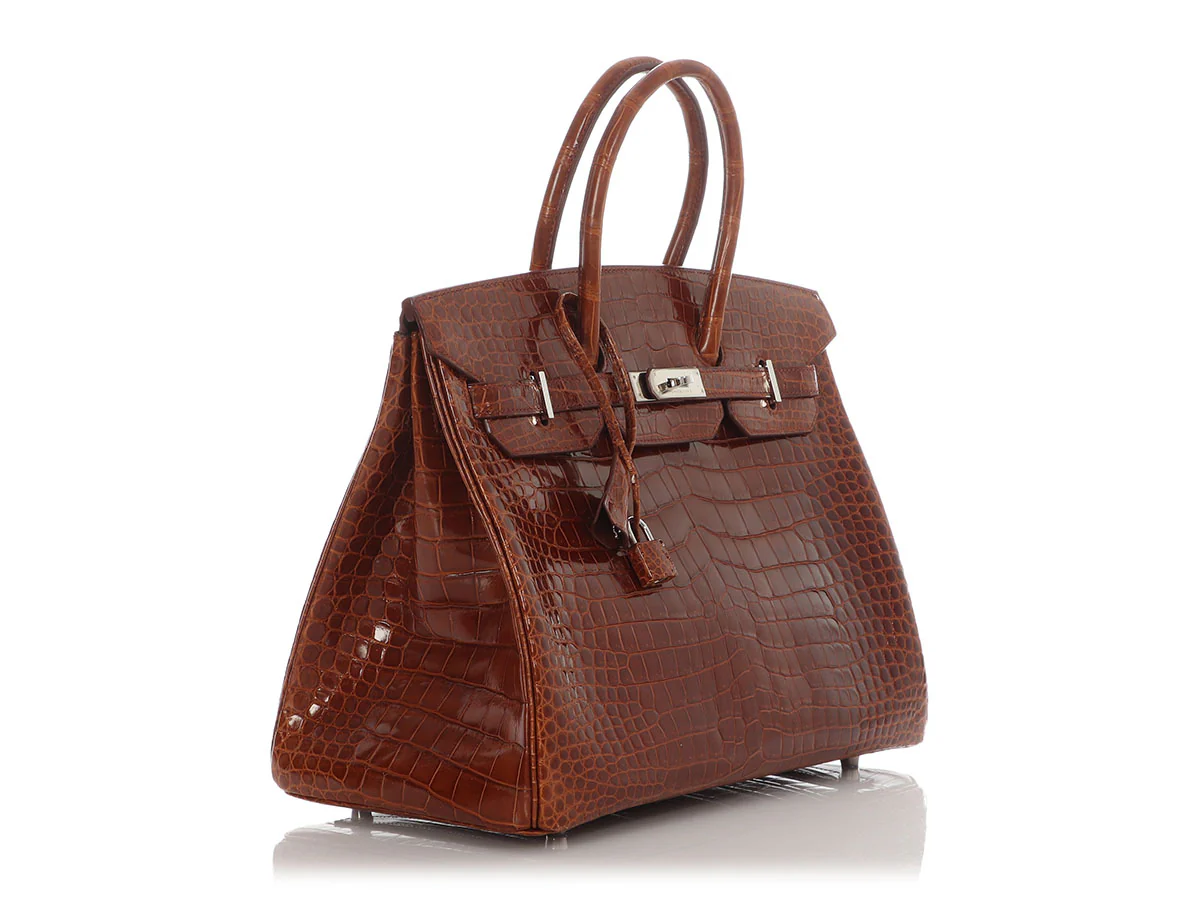 Hermès Miel Shiny Porosus Crocodile Birkin 35 - Image 5