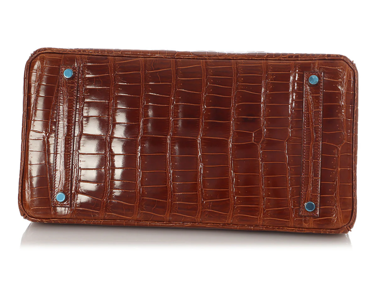 Hermès Miel Shiny Porosus Crocodile Birkin 35 - Image 6