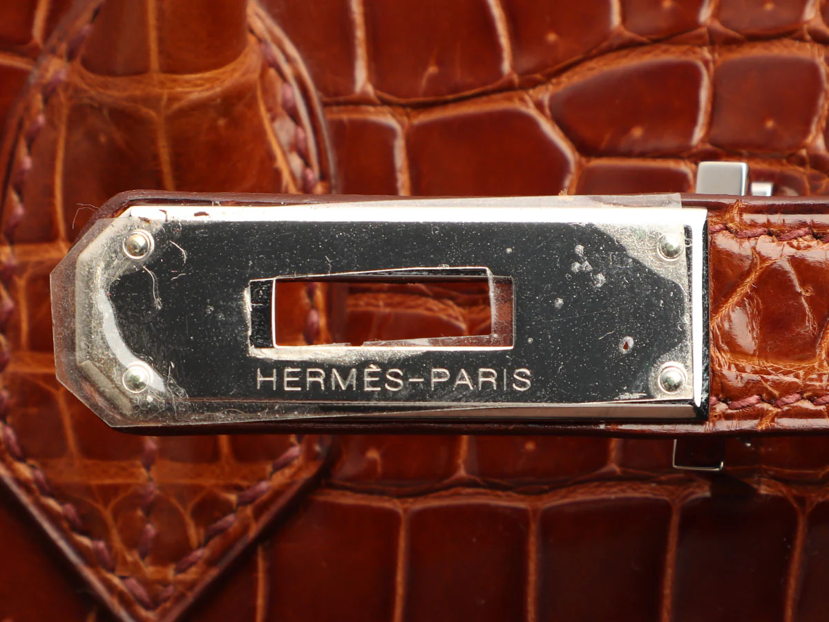 Hermès Miel Shiny Porosus Crocodile Birkin 35 - Image 9