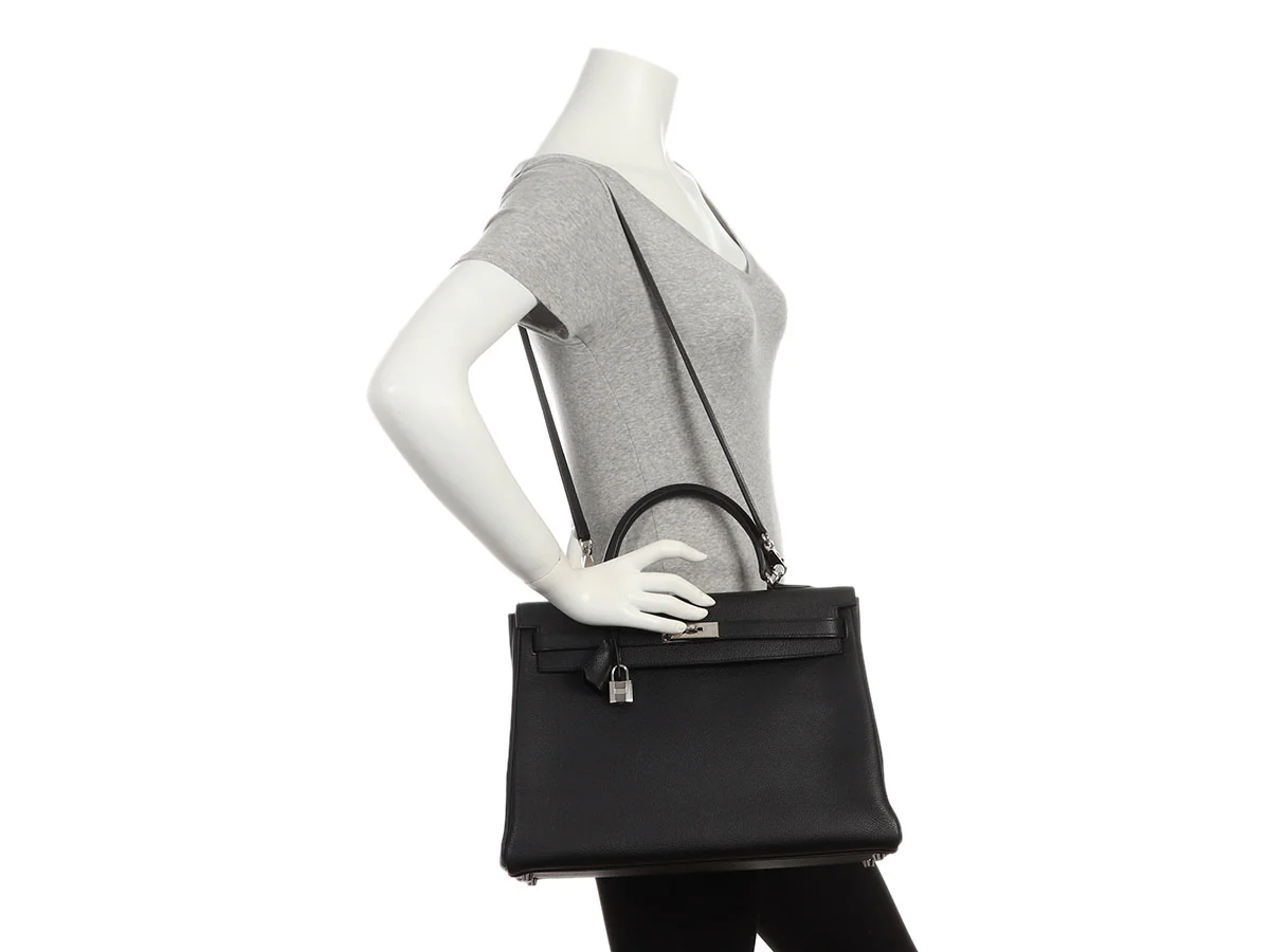 Hermès Black Togo Kelly 35 - Image 11