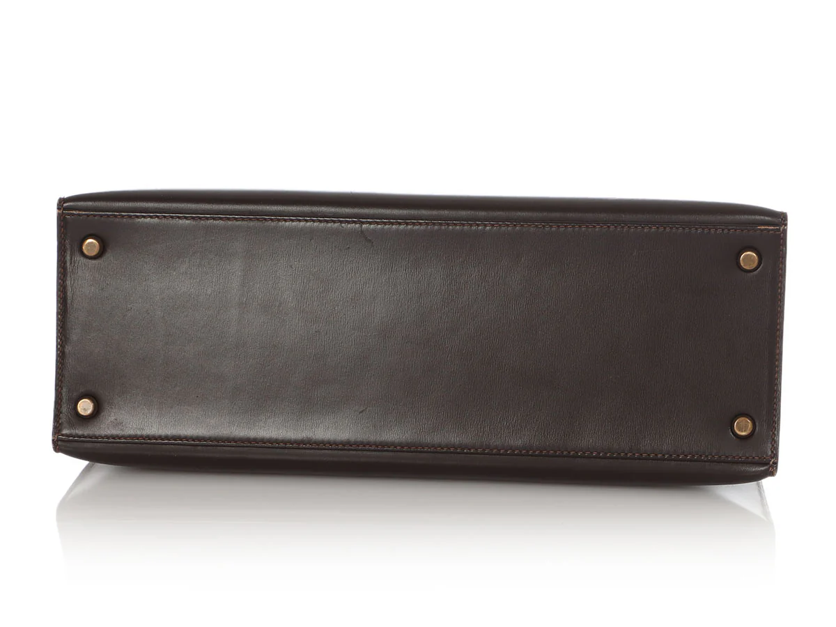 Hermès Vintage Brown Box Calfskin Kelly 35 - Image 6