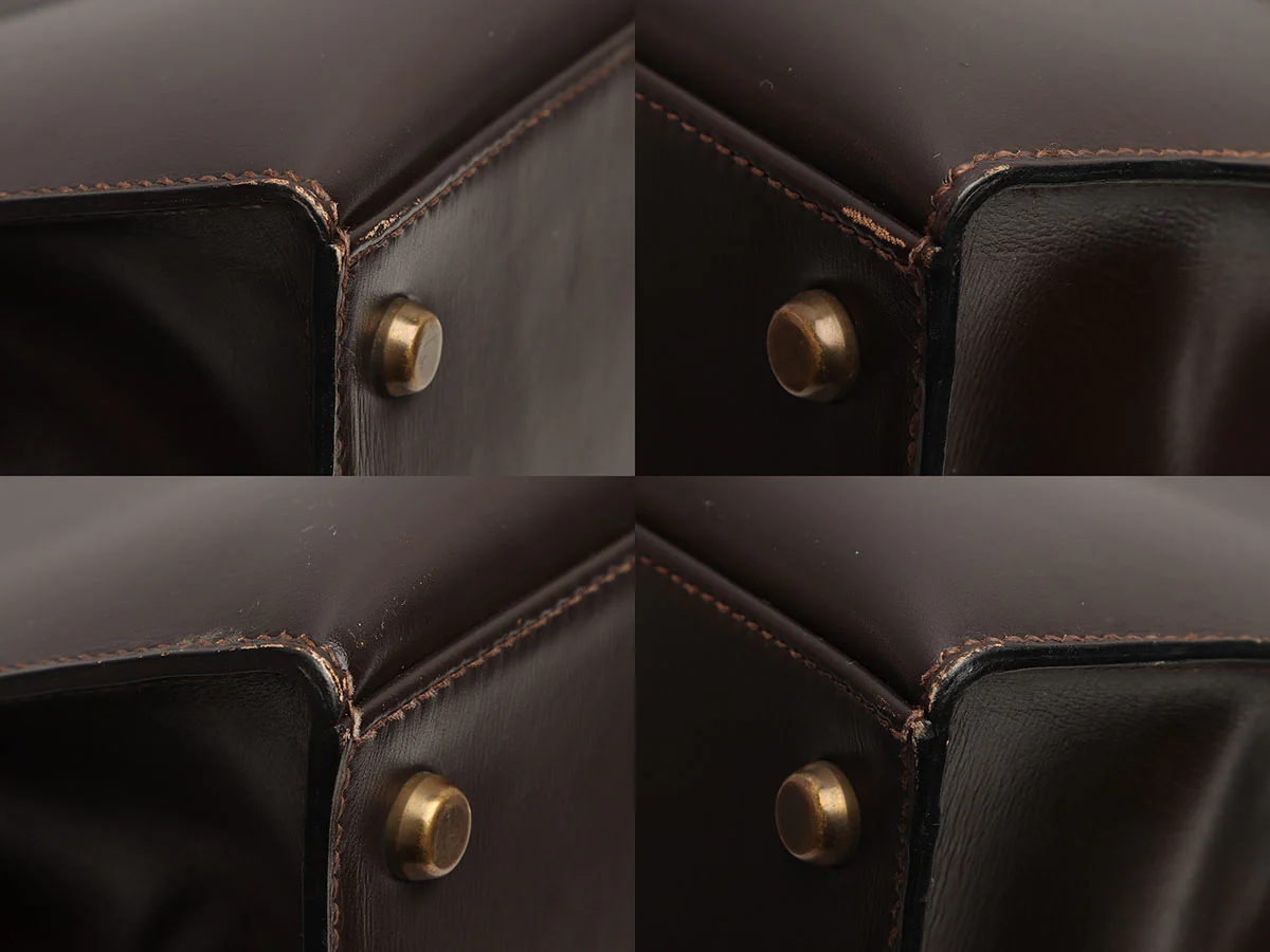 Hermès Vintage Brown Box Calfskin Kelly 35 - Image 9