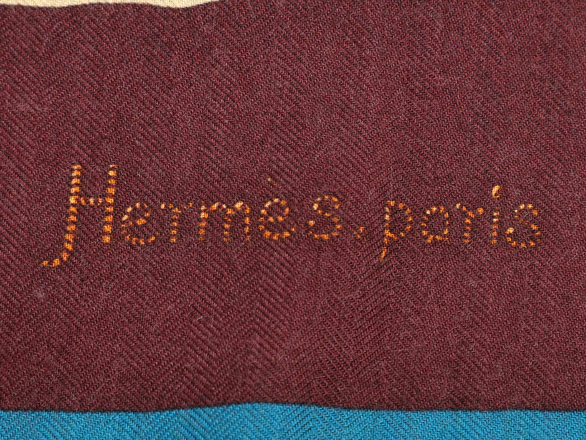 Hermès Coupons Indiens Cashmere Silk Shawl 140cm - Image 2