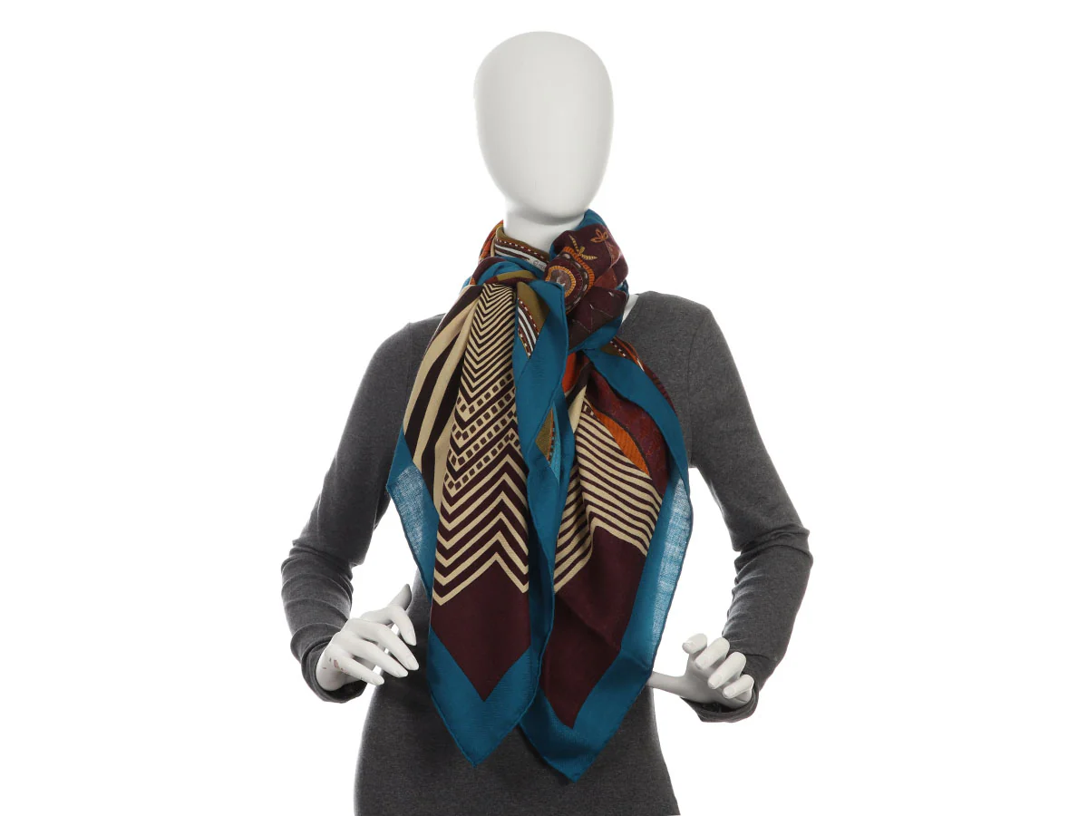 Hermès Coupons Indiens Cashmere Silk Shawl 140cm - Image 6
