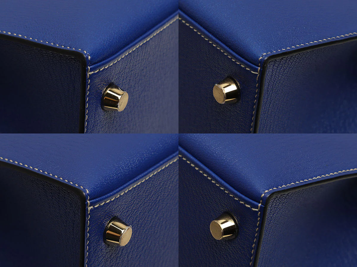 Hermès Special Order Bleu Electrique and Bougainvillea Chèvre Verso Kelly 25 - Image 11