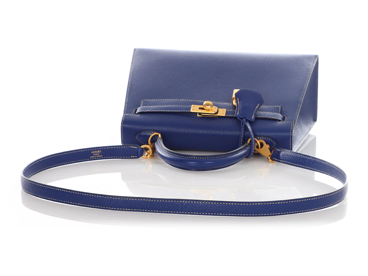 Hermès Special Order Bleu Electrique and Bougainvillea Chèvre Verso Kelly 25 - Image 8