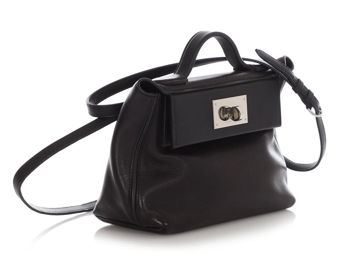 Hermès Mini Black Volupto and Swift 24/24 21 - Image 5