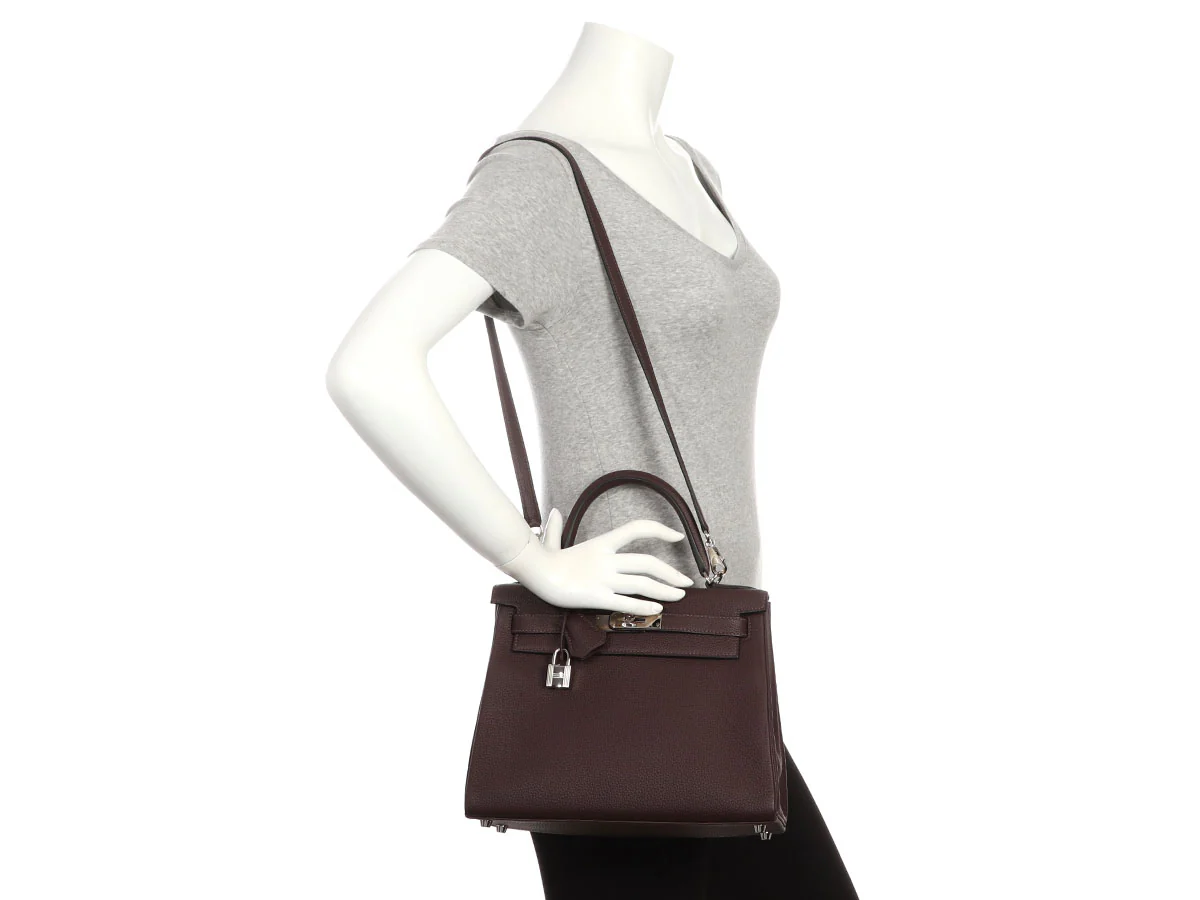 Hermès Ebène Togo Kelly 28 - Image 11