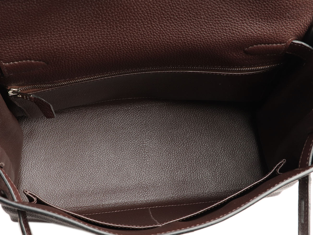 Hermès Ebène Togo Kelly 28 - Image 8