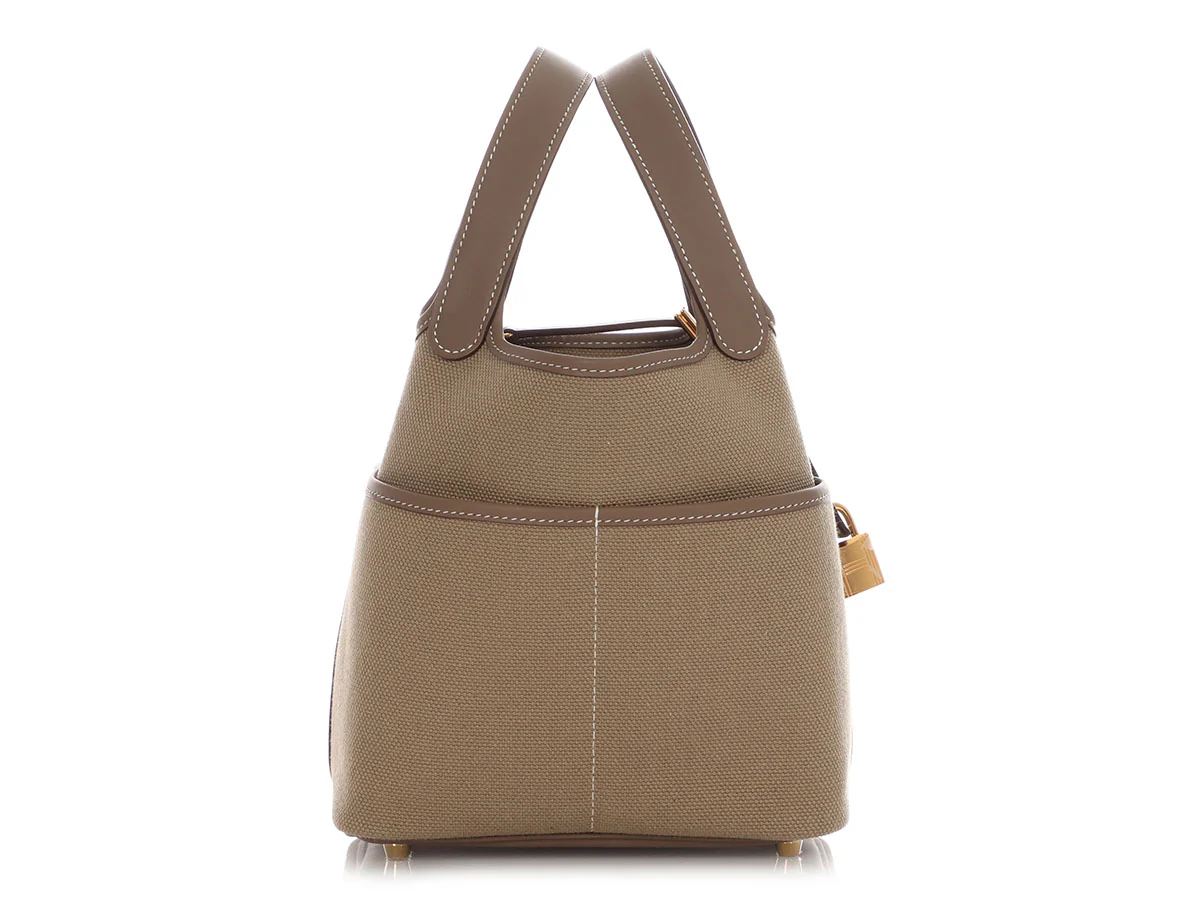 Hermès Khaki Toile Goeland Swift Cargo Picotin Lock 18 - Image 4