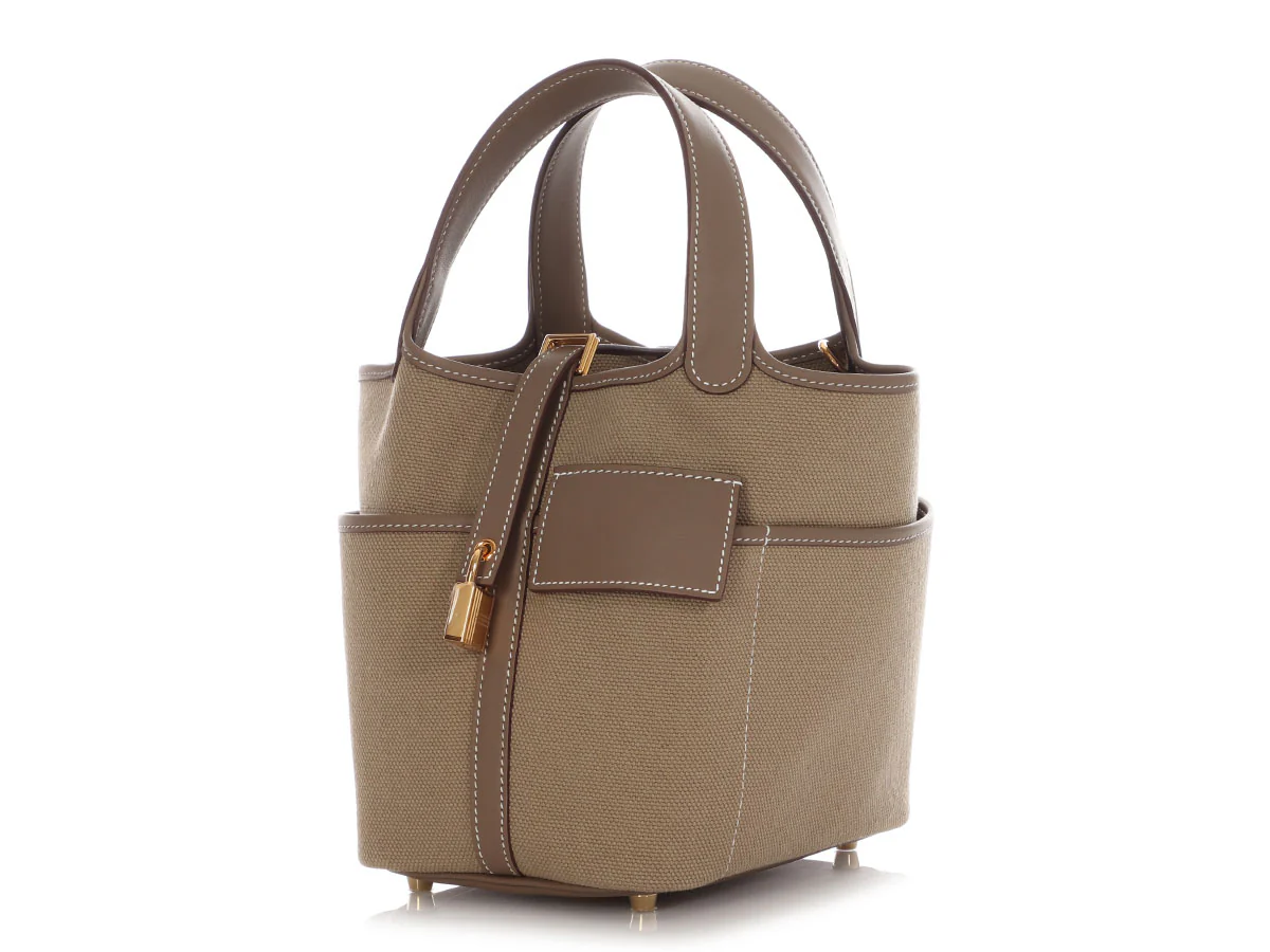 Hermès Khaki Toile Goeland Swift Cargo Picotin Lock 18 - Image 5