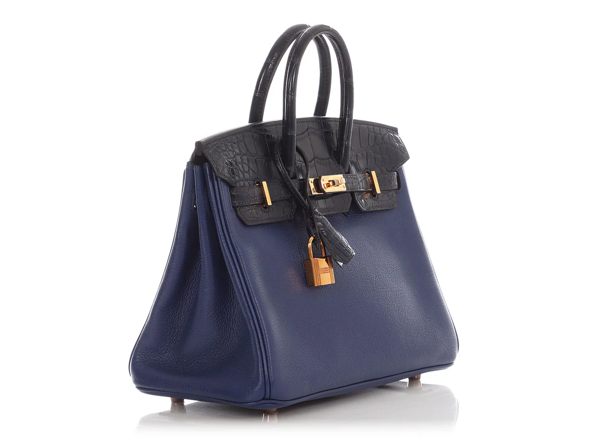 Hermès Bleu Saphir and Bleu Marine Birkin Touch 25 - Image 6