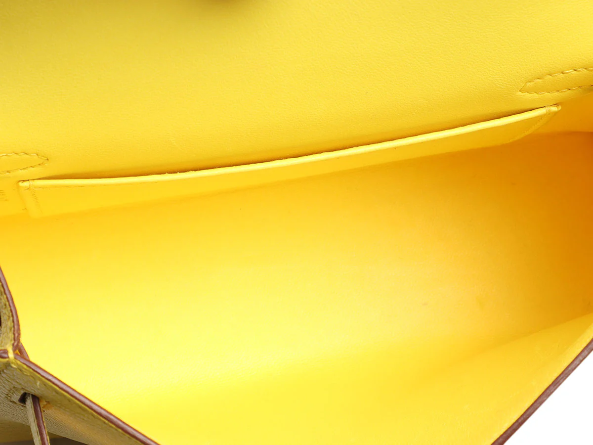 Hermès Jaune Citron Chèvre Kelly 20 - Image 10