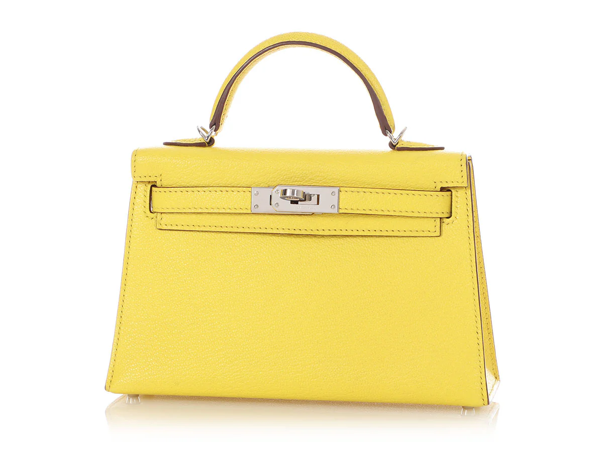 Hermès Jaune Citron Chèvre Kelly 20 - Image 2