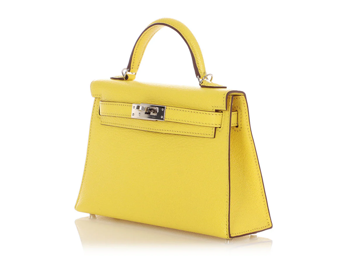 Hermès Jaune Citron Chèvre Kelly 20 - Image 3