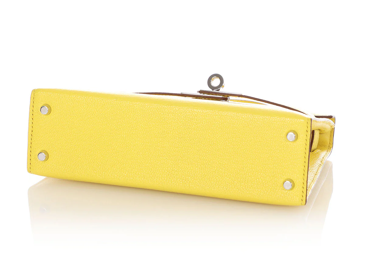 Hermès Jaune Citron Chèvre Kelly 20 - Image 6