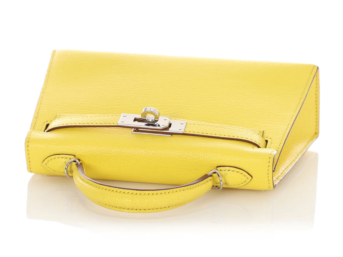 Hermès Jaune Citron Chèvre Kelly 20 - Image 7
