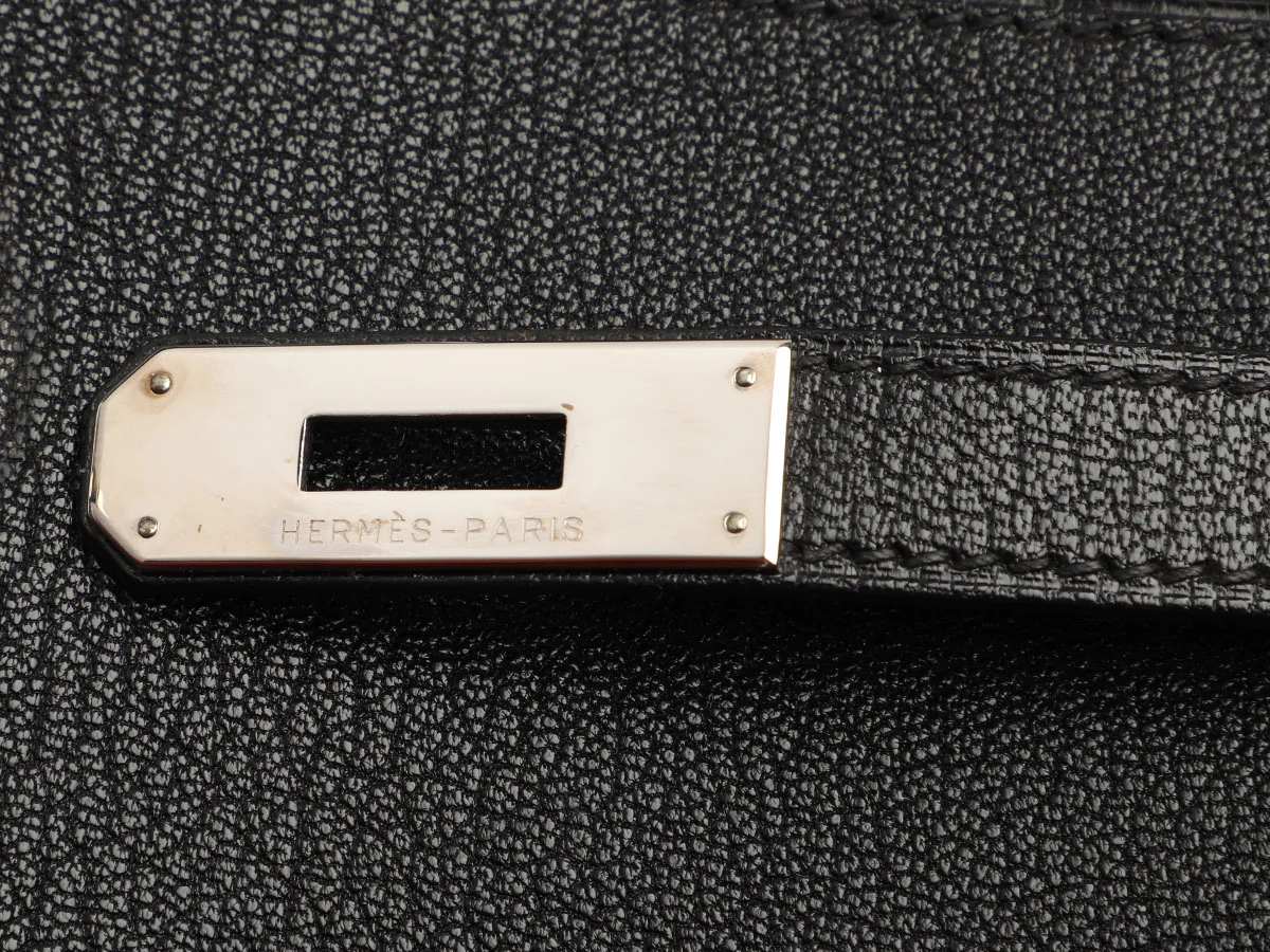 Hermès Black Chèvre de Coromandel Kelly 35 - Image 10