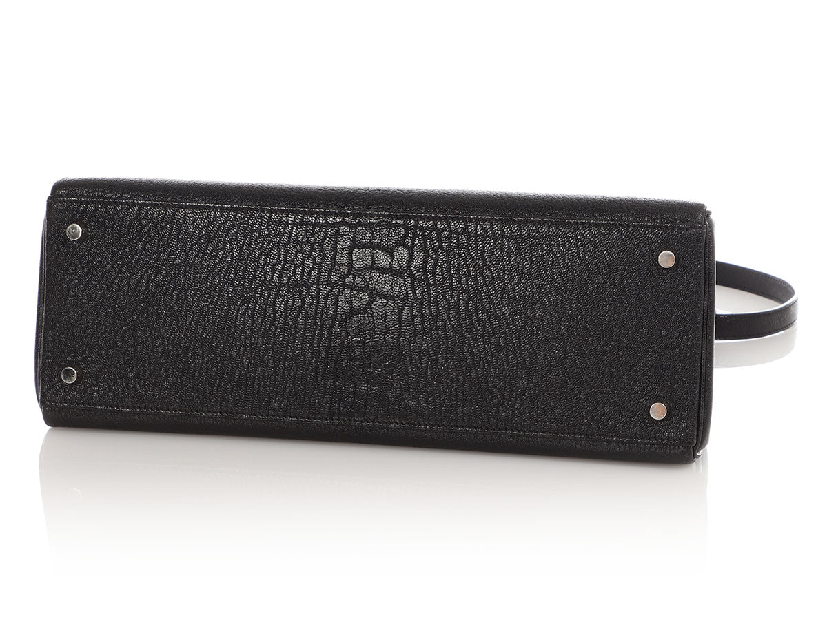 Hermès Black Chèvre de Coromandel Kelly 35 - Image 6