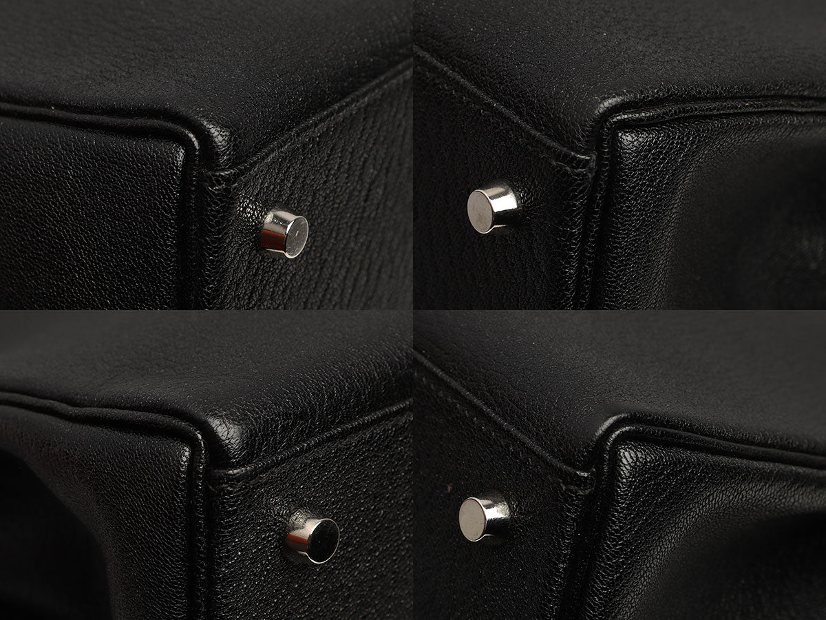 Hermès Black Chèvre de Coromandel Kelly 35 - Image 8