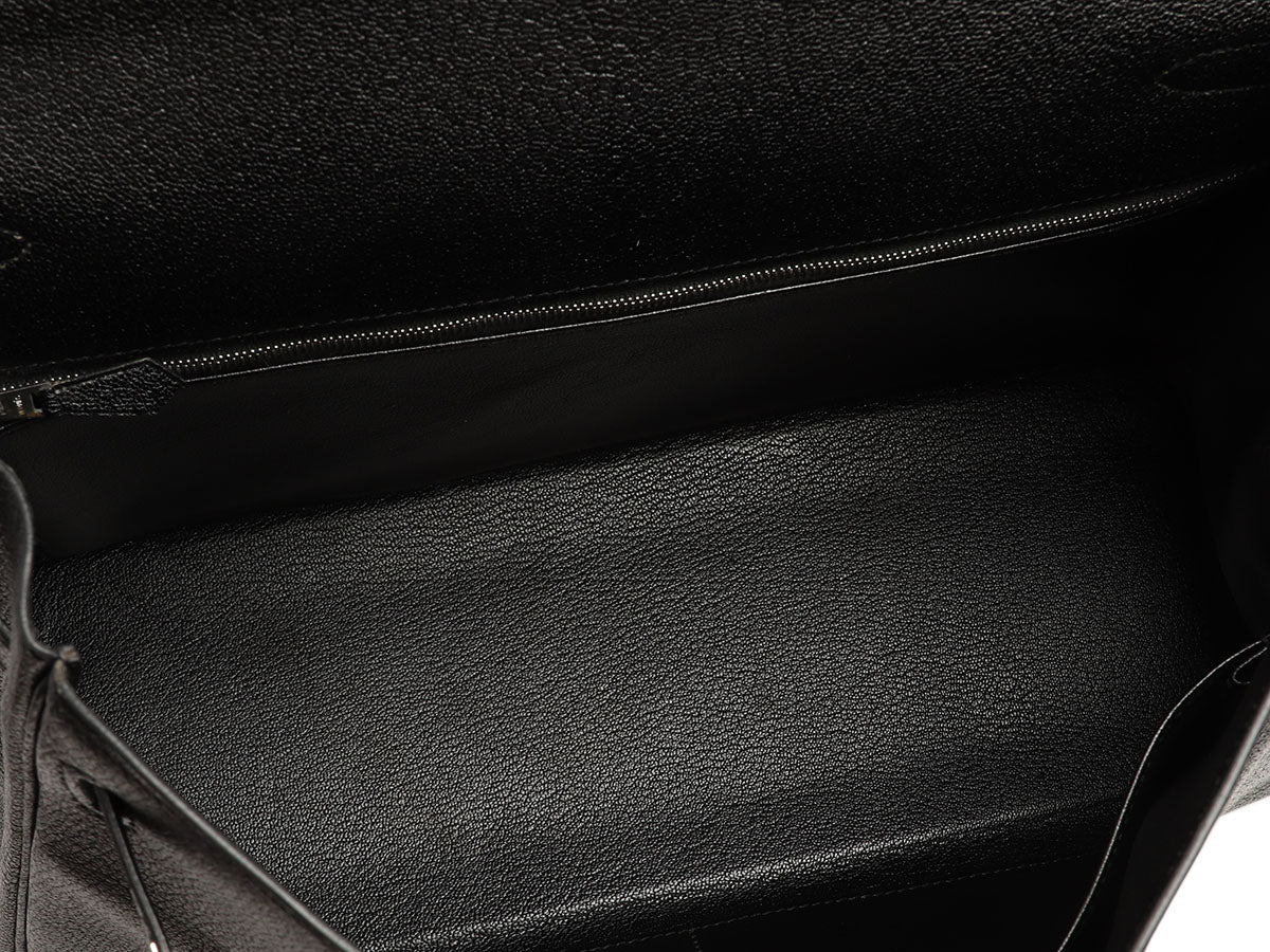 Hermès Black Chèvre de Coromandel Kelly 35 - Image 9