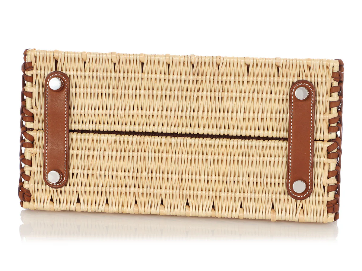 Hermès Naturel Wicker and Fauve Barenia Picnic Birkin 25 - Image 7